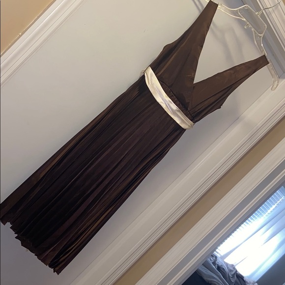 Silk Brown Cocktail Dress - Picture 3 of 4